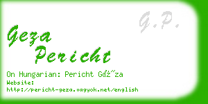 geza pericht business card